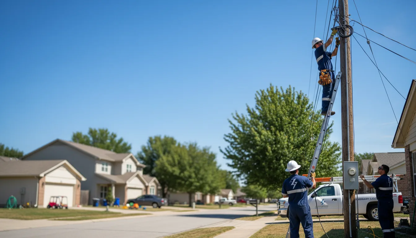 Residential electrician providing installation services in Mounds, OK